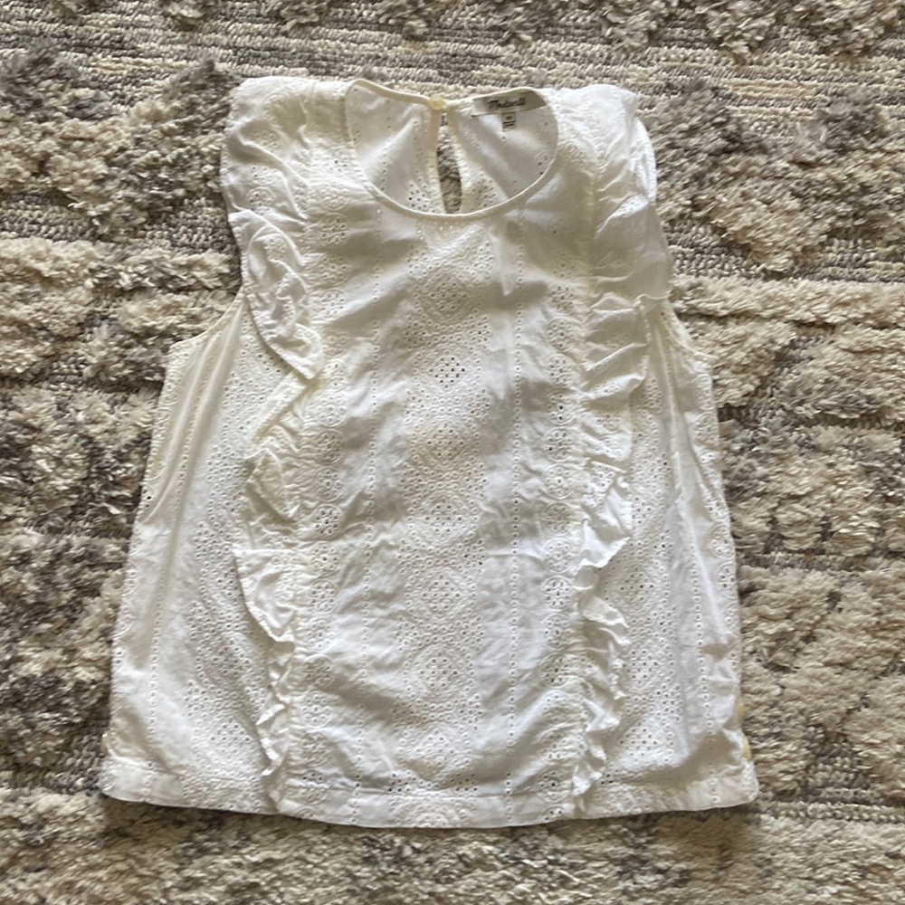 Madewell White Eyelet Tank Top Xs